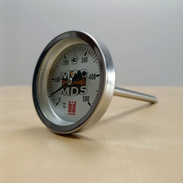 Биметаллический термометр MDS для печи/ камина до 500°C (длина штока 150 мм)